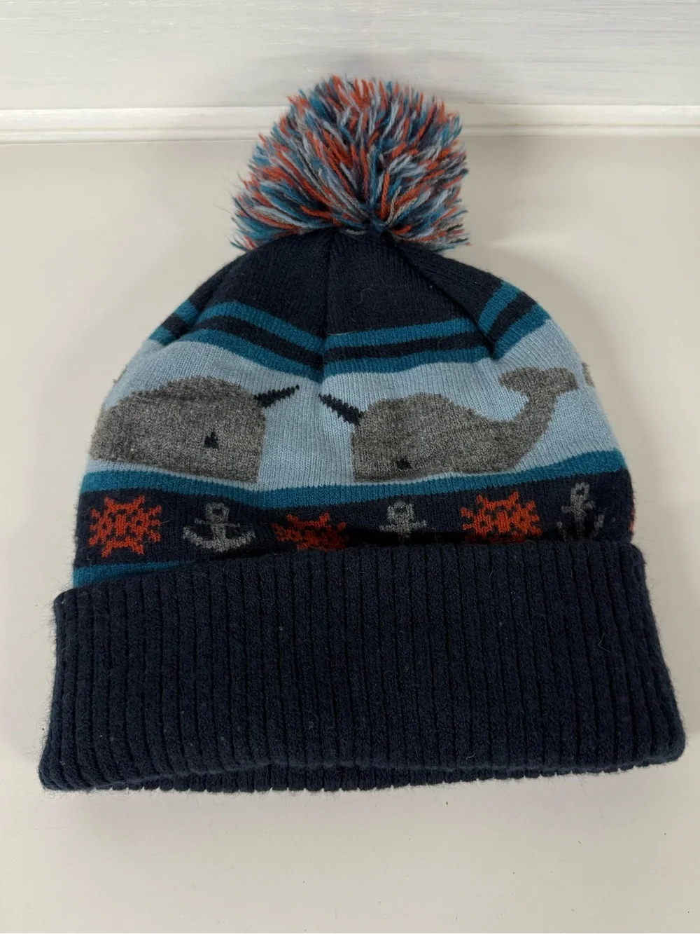KAVU | Kids Navy Blue Whale Pom Beanie